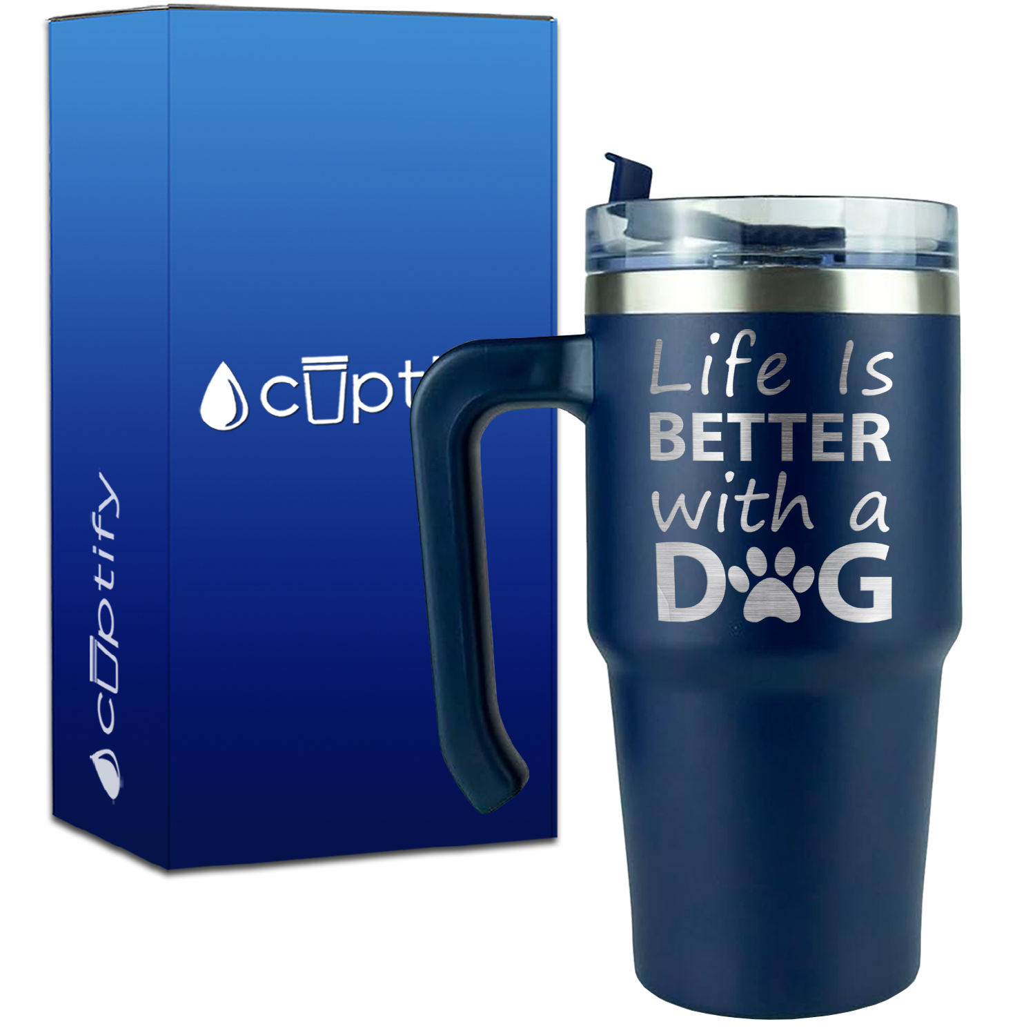 Life is Better with a Dog on 20oz Travel Mug