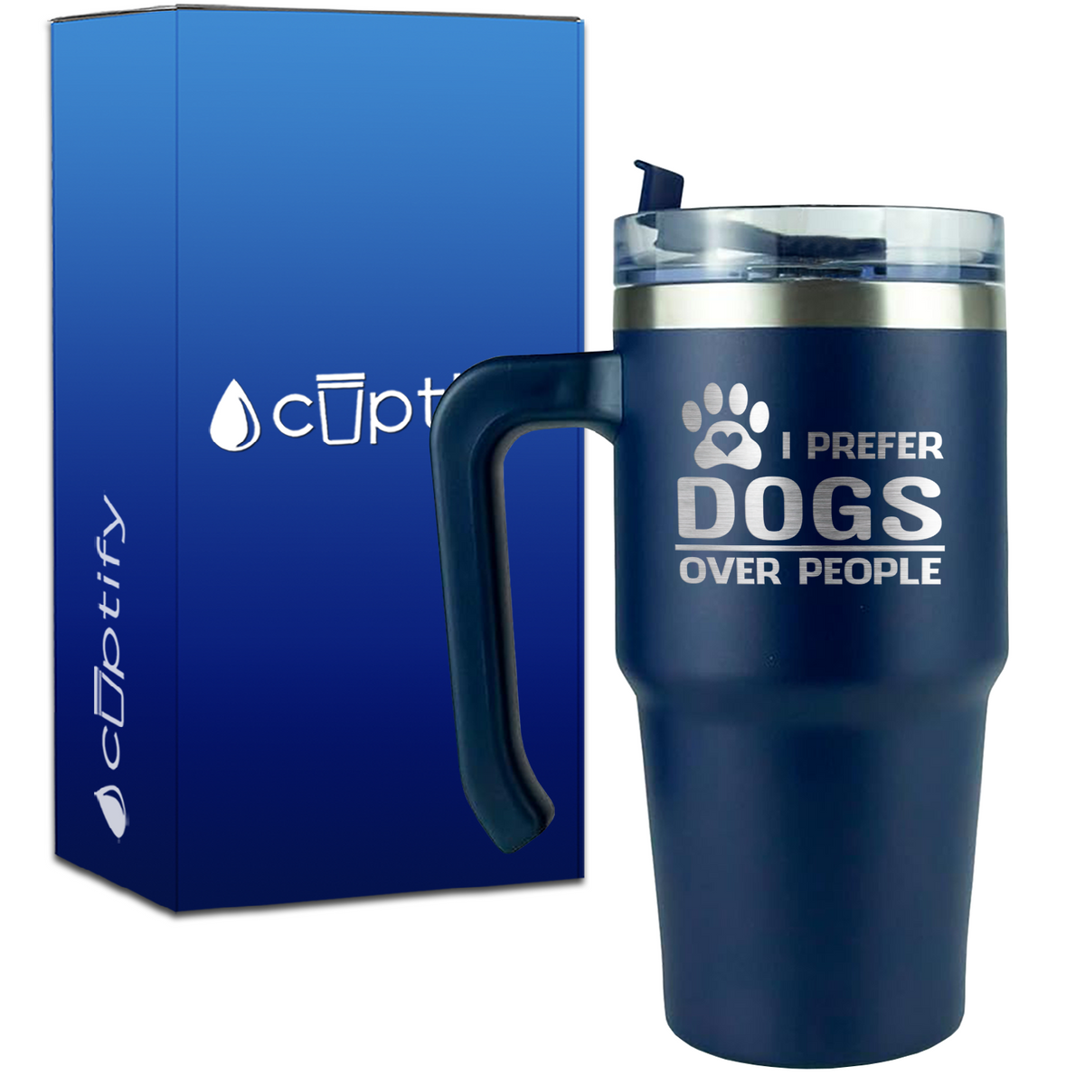 I Prefer Dogs over People on 20oz Travel Mug