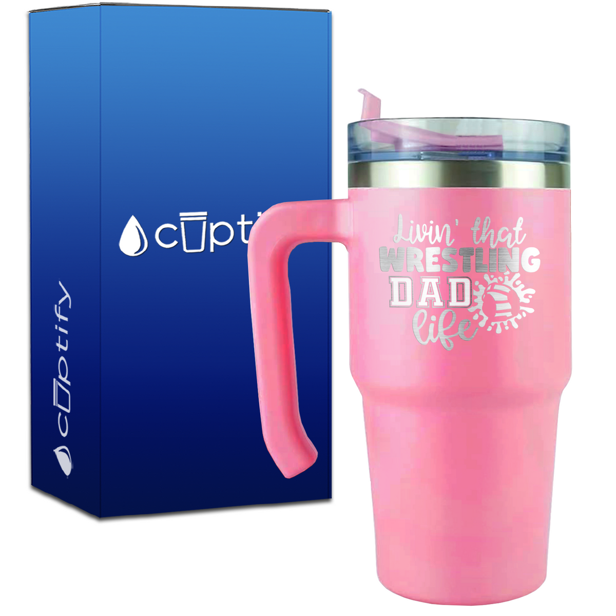 Livin' That Wrestling Dad Life Headgear  on 20oz Wrestling Travel Mug