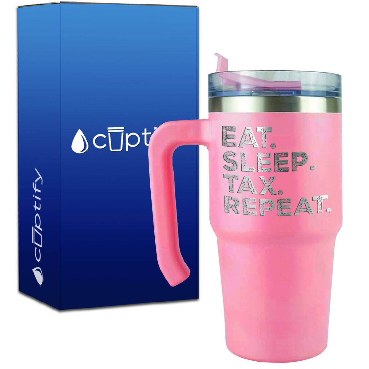 Eat Sleep Tax Repeat on 20oz Accountant Travel Mug