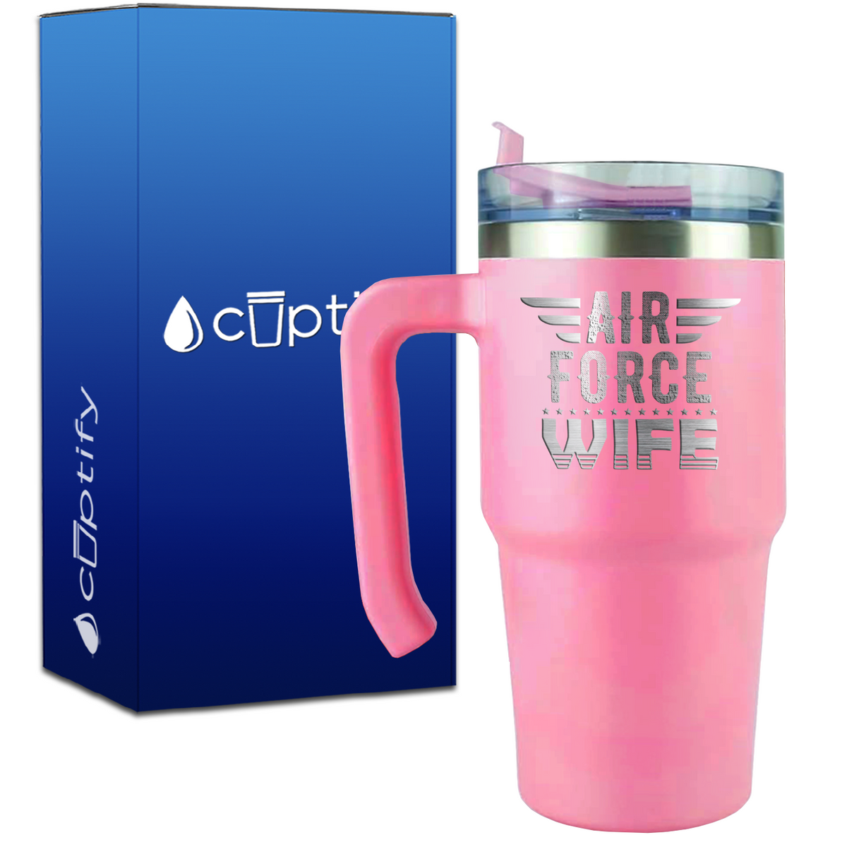 Air Force Wife on 20oz Travel Mug