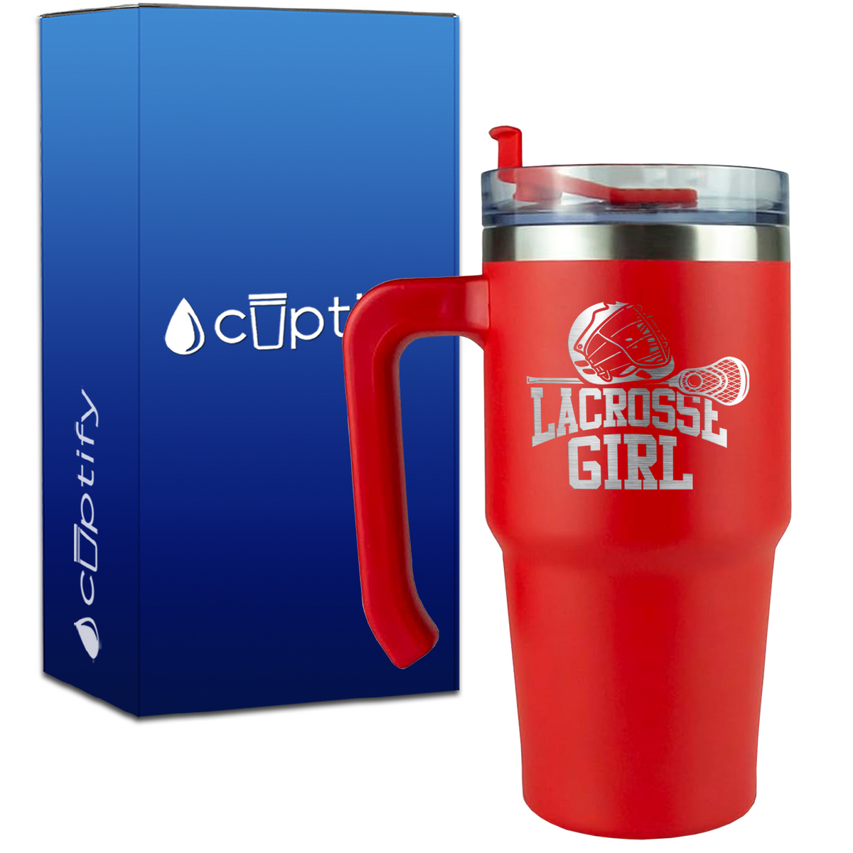 Lacrosse Girl on 20oz Lacrosse Travel Mug
