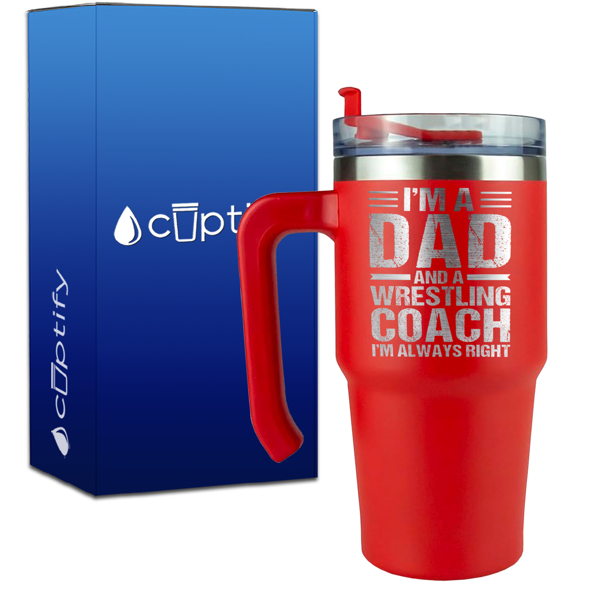 I'm a Dad and a Wrestling Coach on 20oz Wrestling Travel Mug