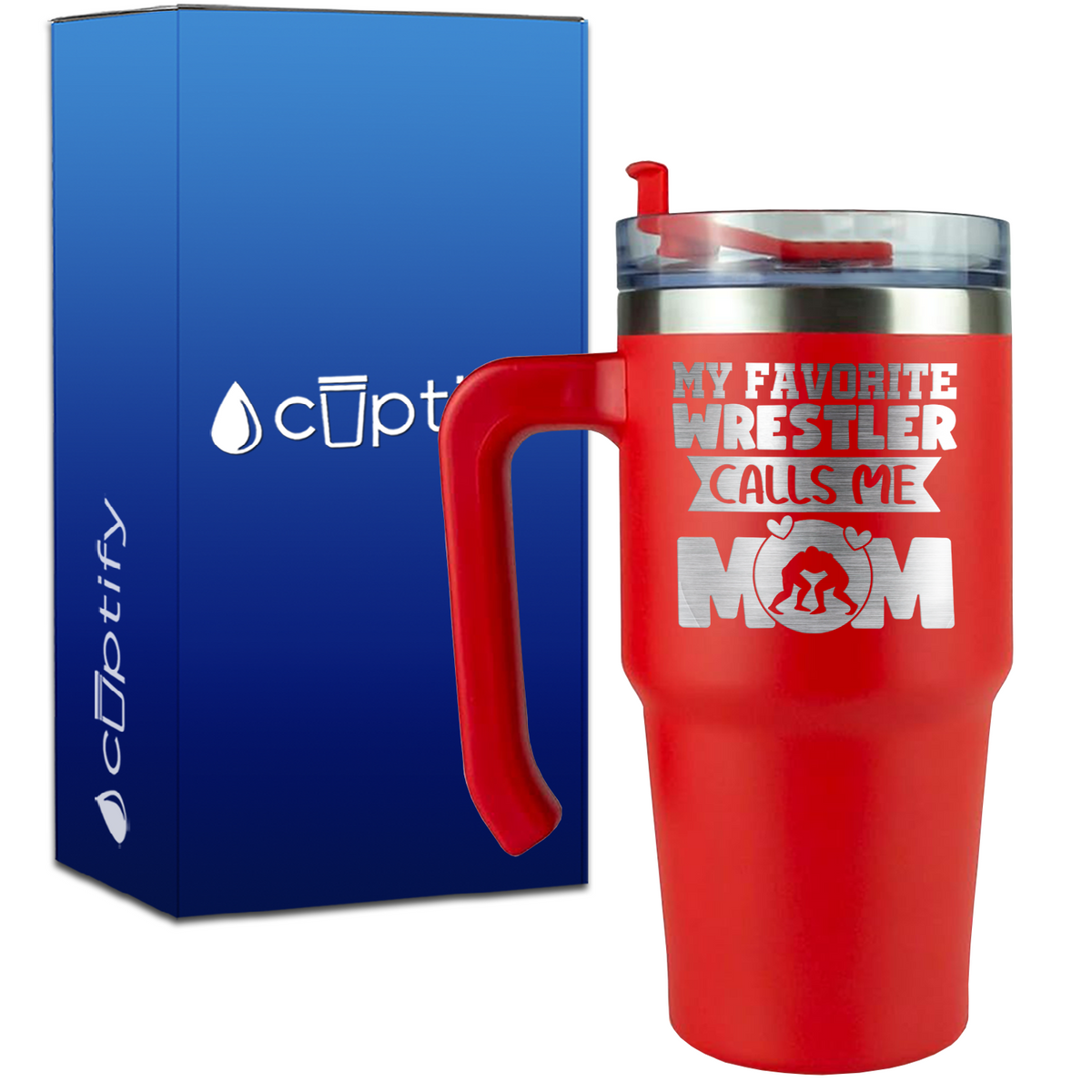 My Favorite Wrestler Calls Me Mom on 20oz Wrestling Travel Mug