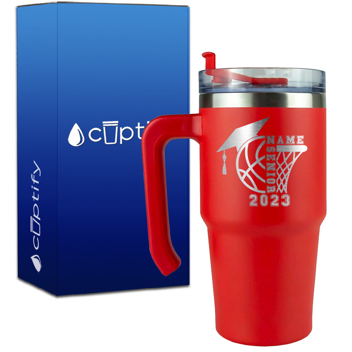 Personalized Basketball Senior on 20oz Basketball Travel Mug