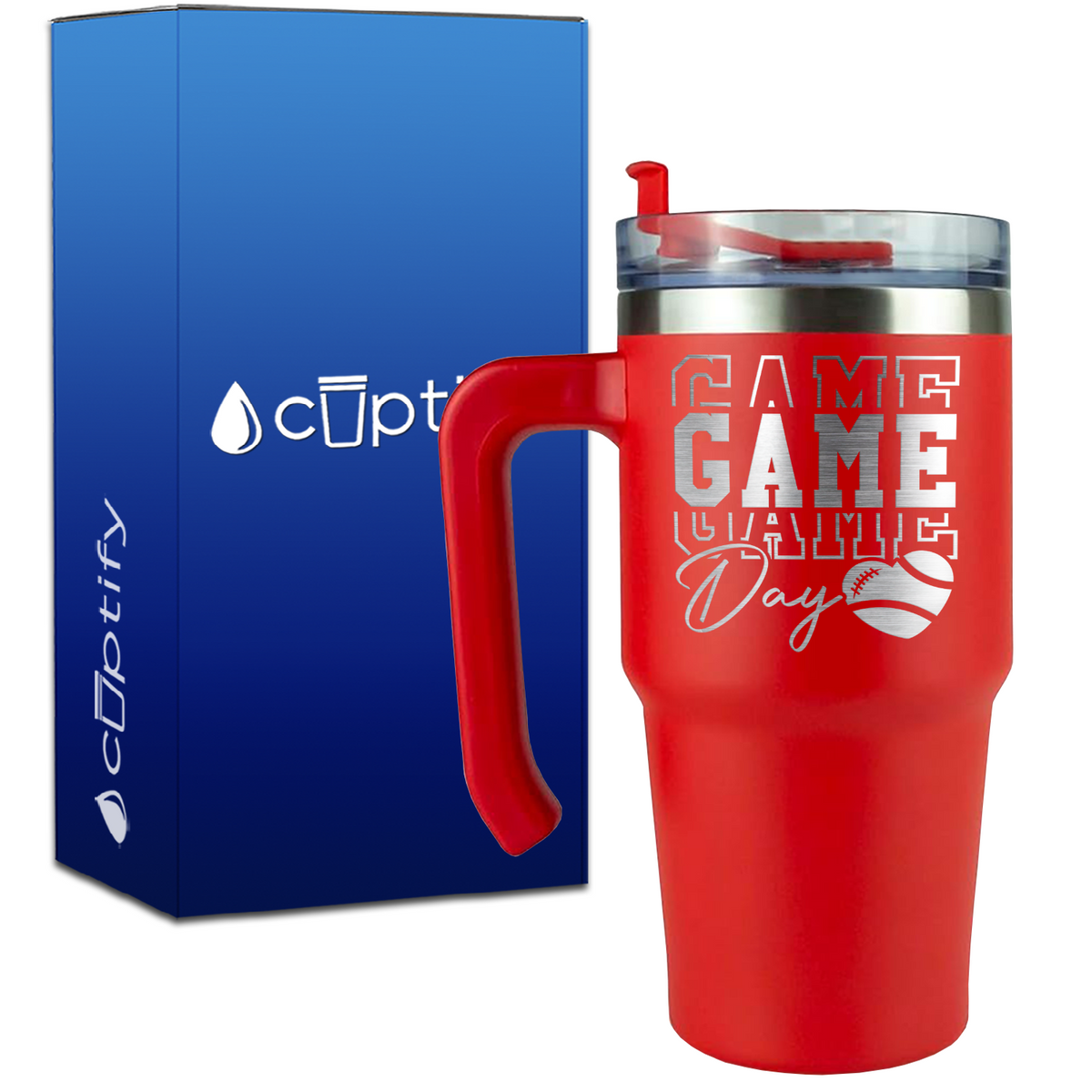 Game Game Game Day Football on 20oz Football Travel Mug
