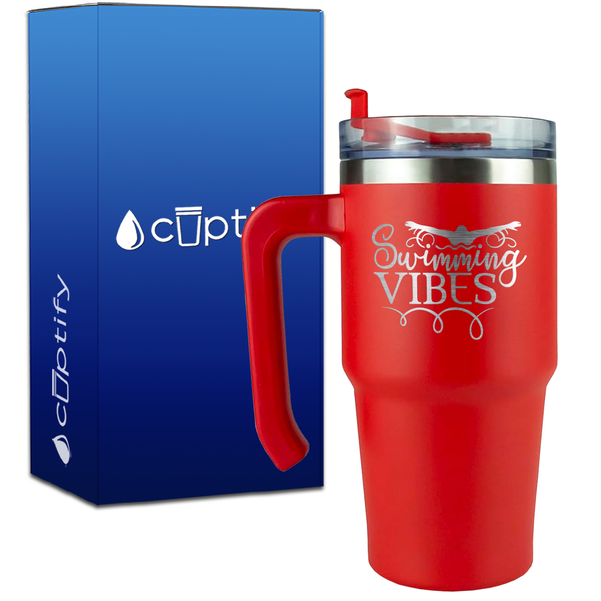 Swimming Vibes on 20oz Swimming Travel Mug
