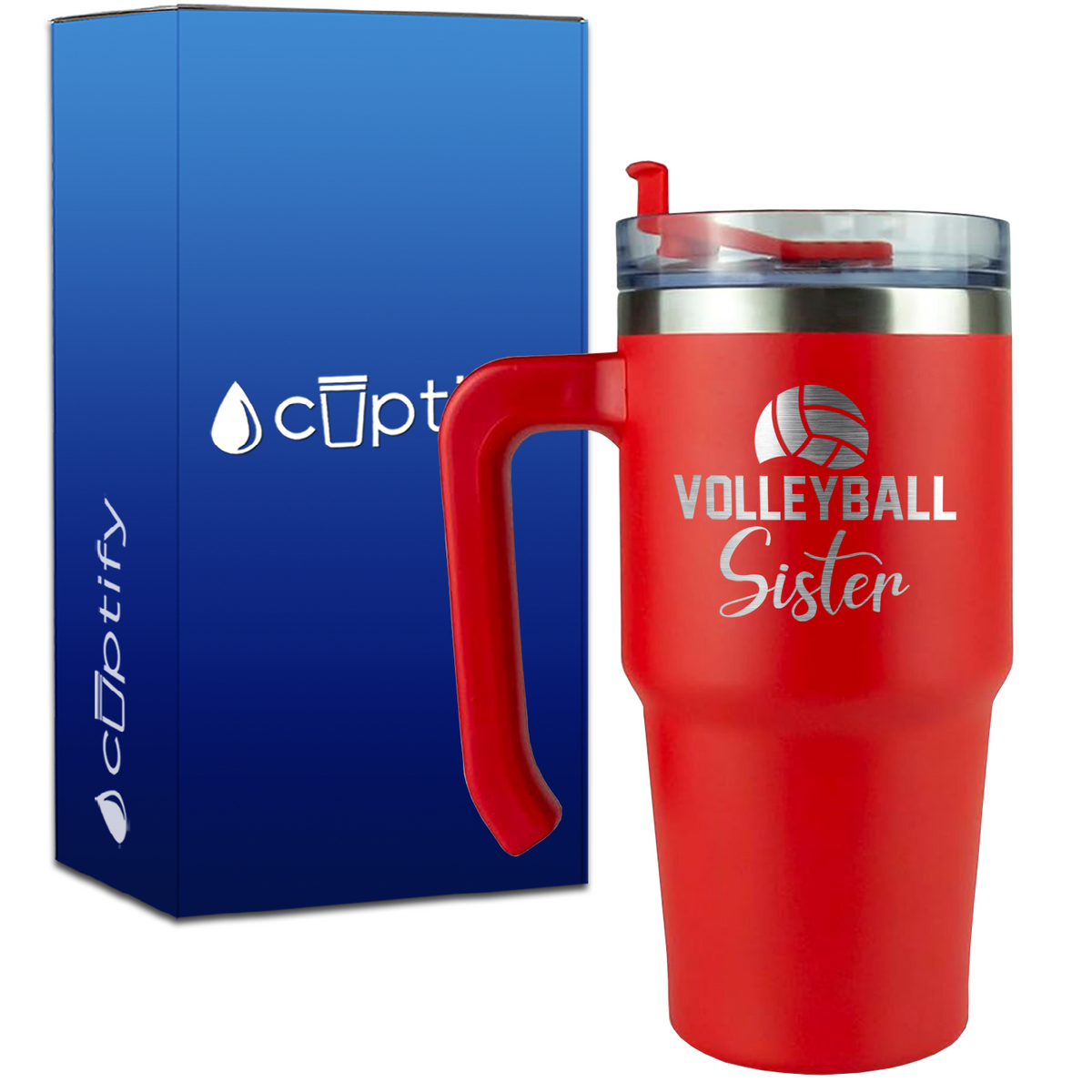 Volleyball Sister on 20oz Volleyball Travel Mug