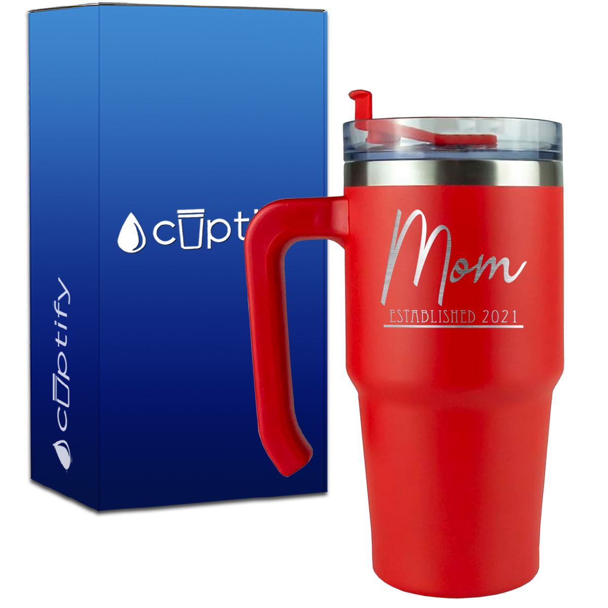 Mom Established on 20oz Mom Travel Mug