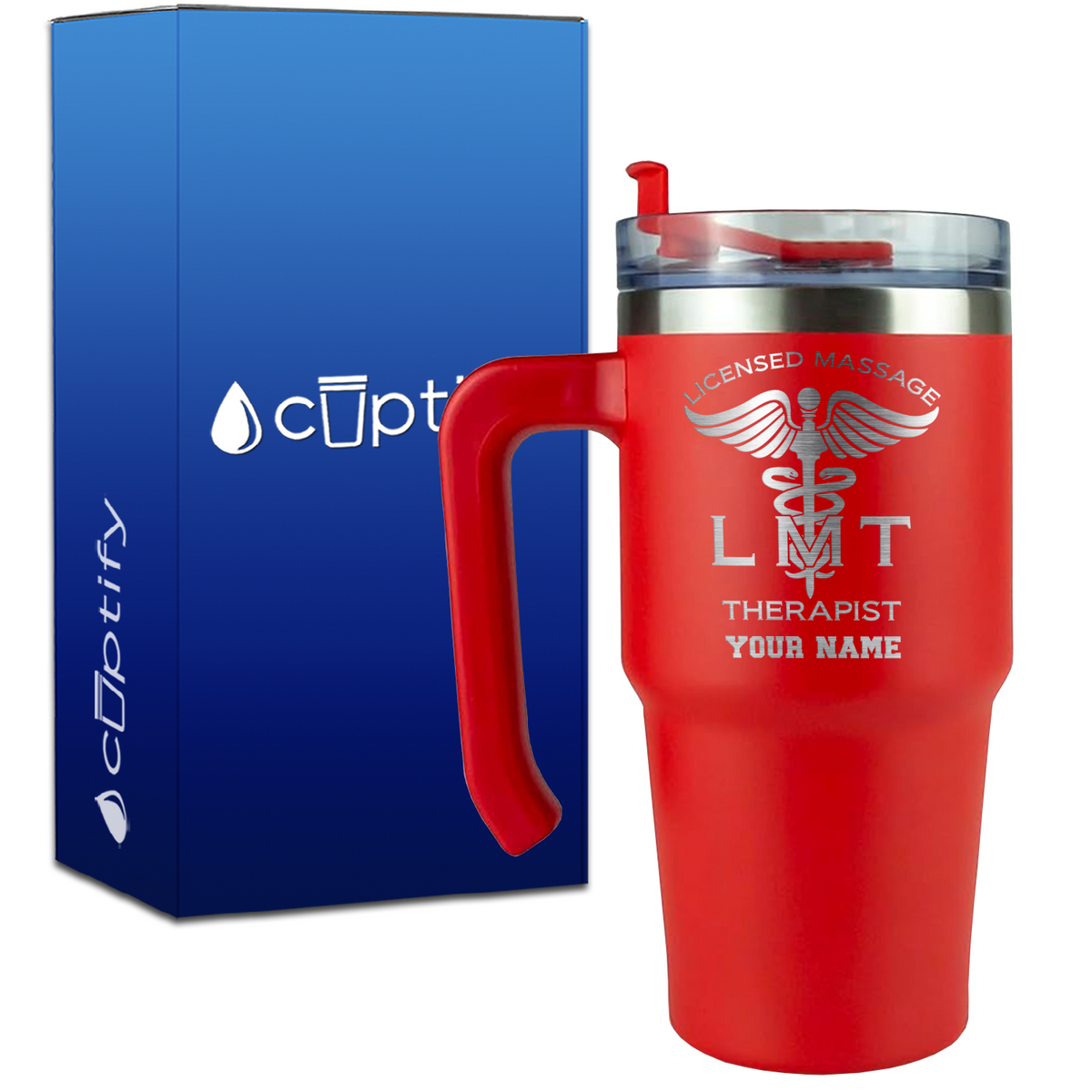 Personalized LMT Licensed Massage Therapist on 20oz Medical Travel Mug