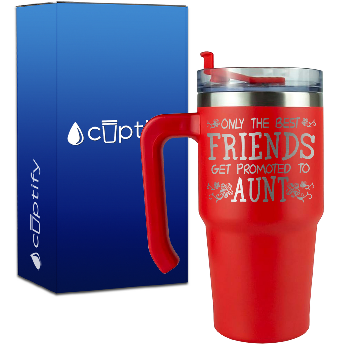 Only the Best Friends Get Promoted to Aunt on 20oz Aunt Travel Mug