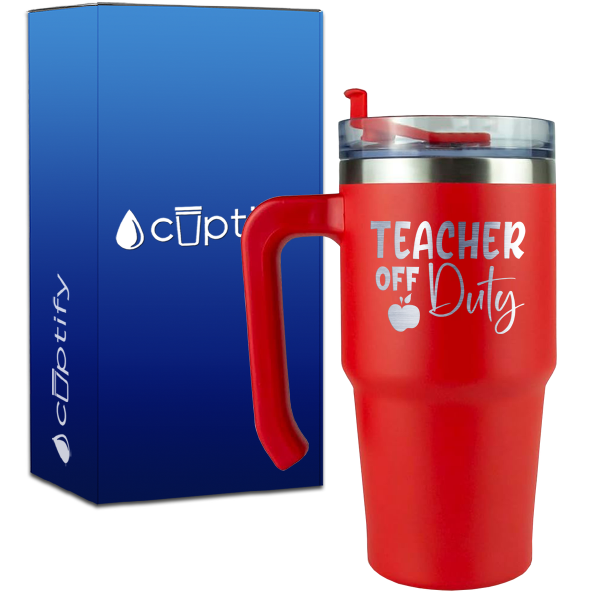 Teacher off Duty on 20oz Teacher Travel Mug
