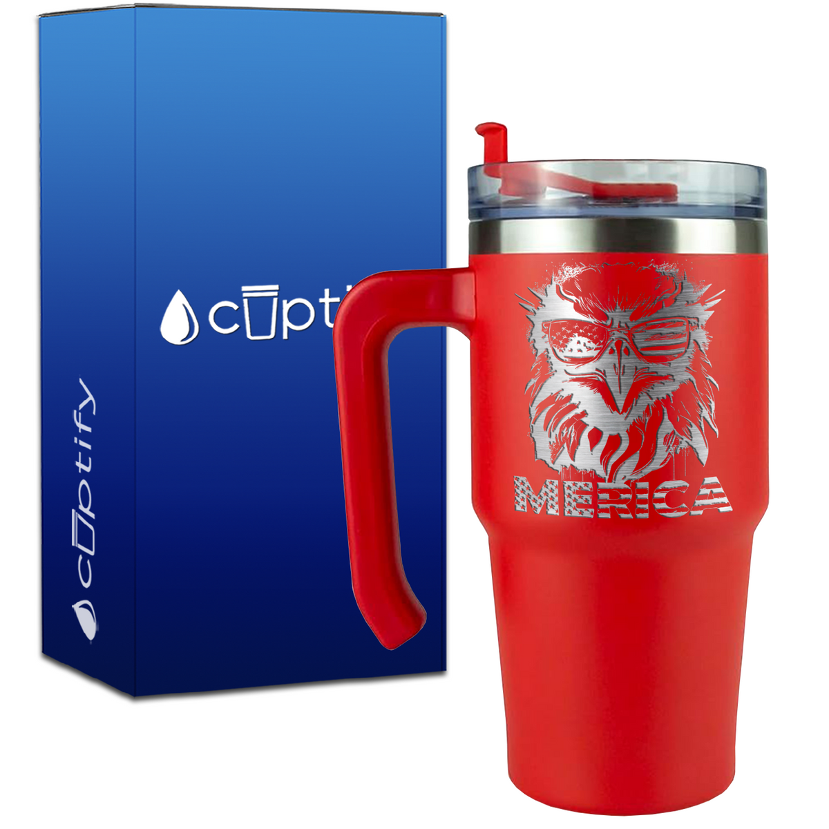 Merica Eagle on 20oz 4th of July Travel Mug