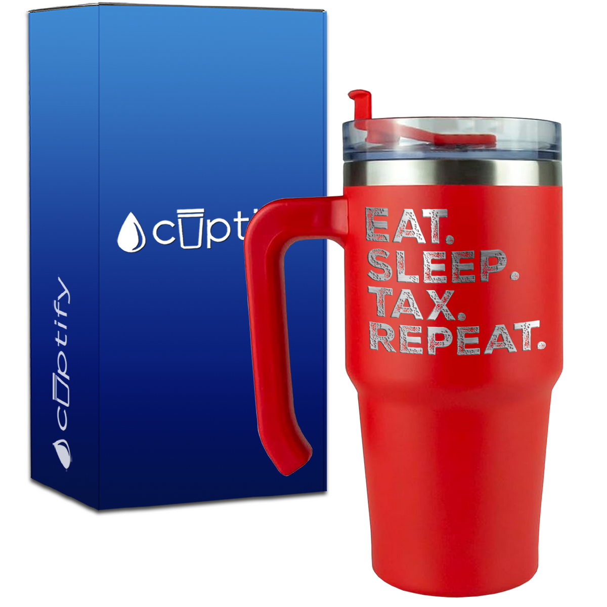 Eat Sleep Tax Repeat on 20oz Accountant Travel Mug