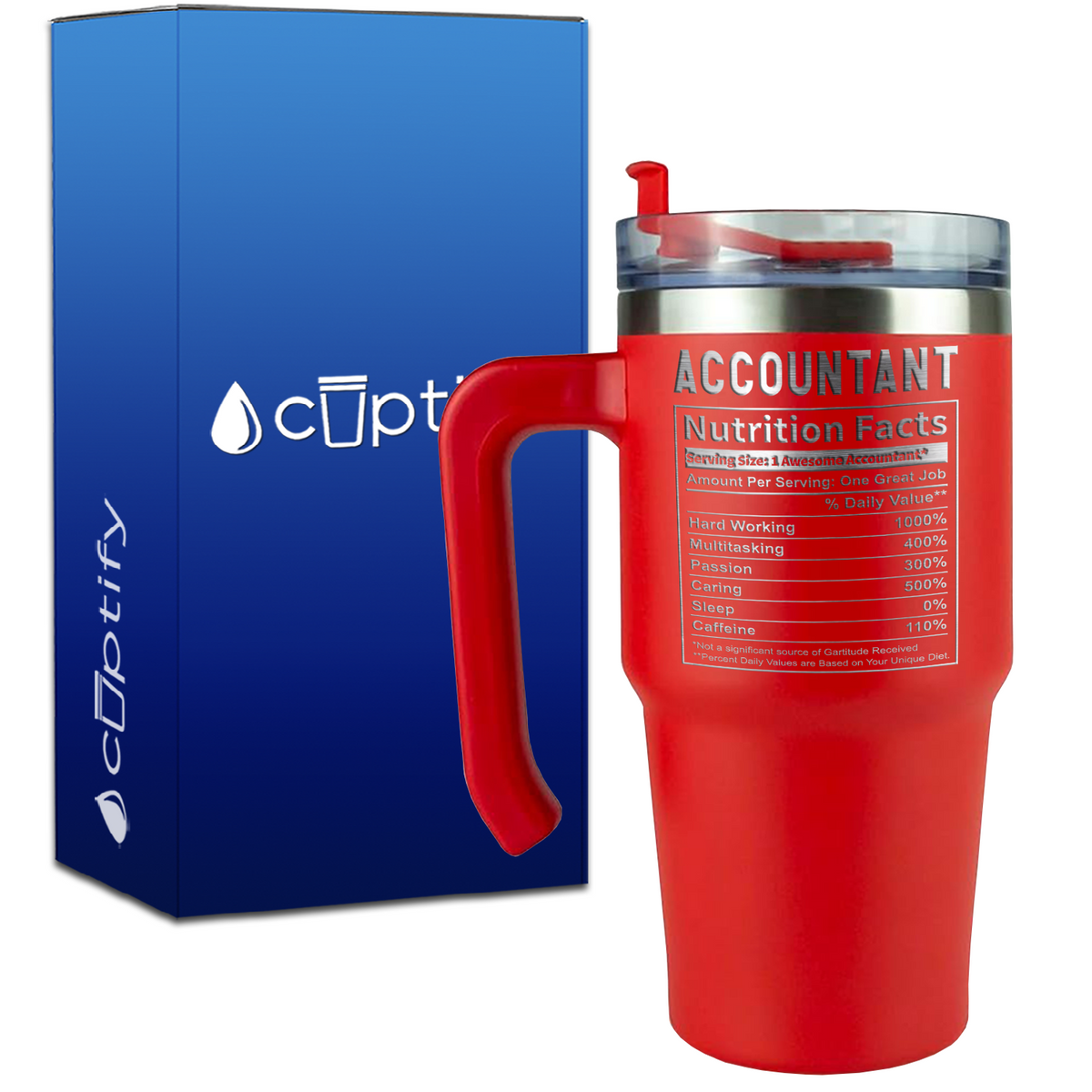 Accountant Nutrition Facts on 20oz Accountant Travel Mug