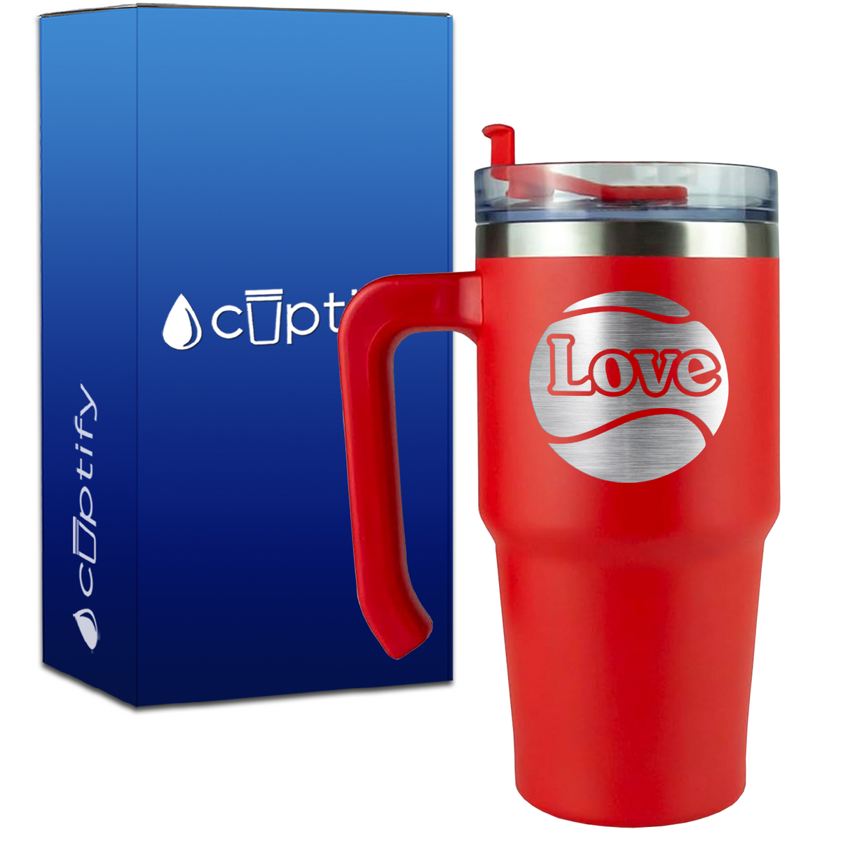 Tennis Ball Love on 20oz Tennis Travel Mug