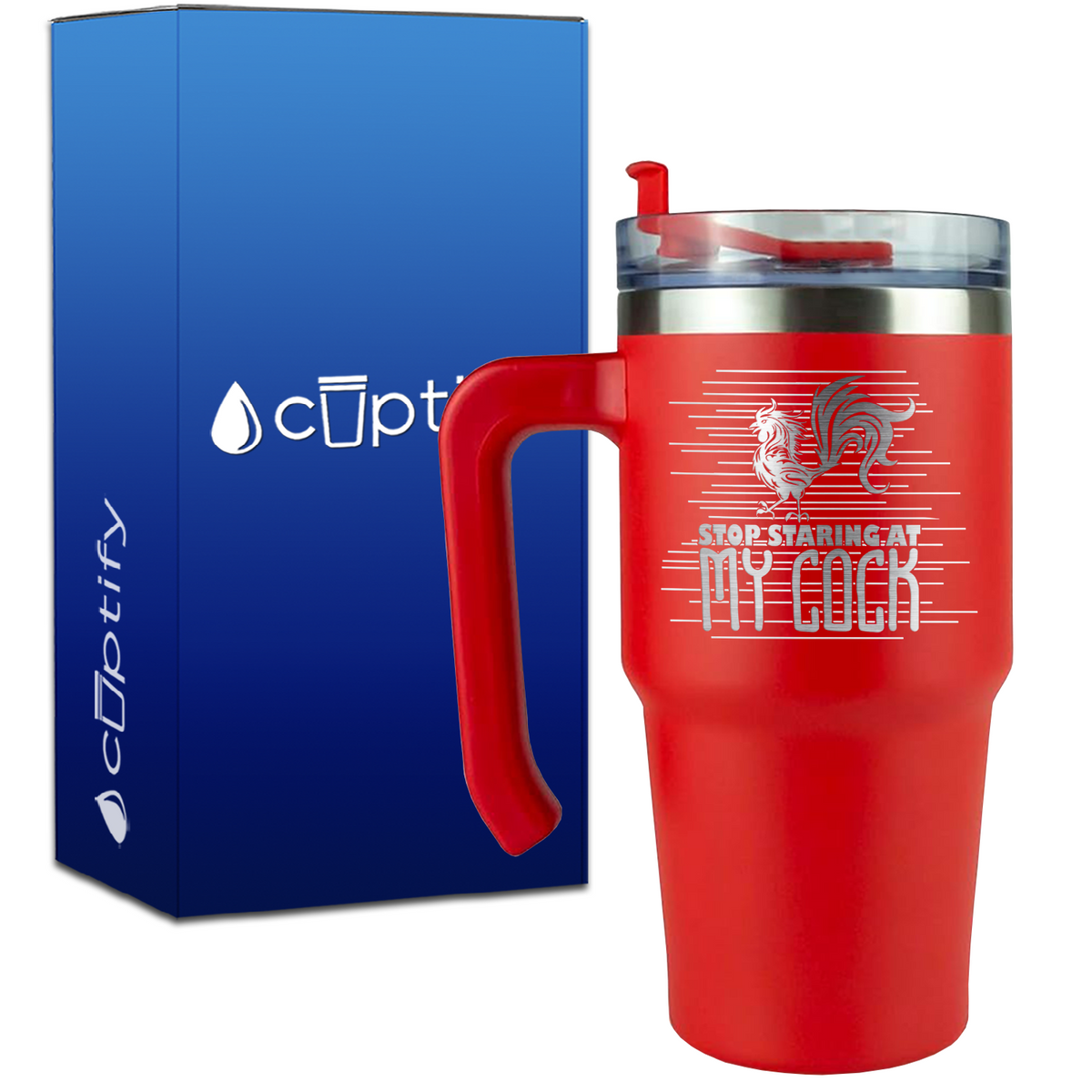 Stop Staring at My Cock on 20oz Funny Travel Mug