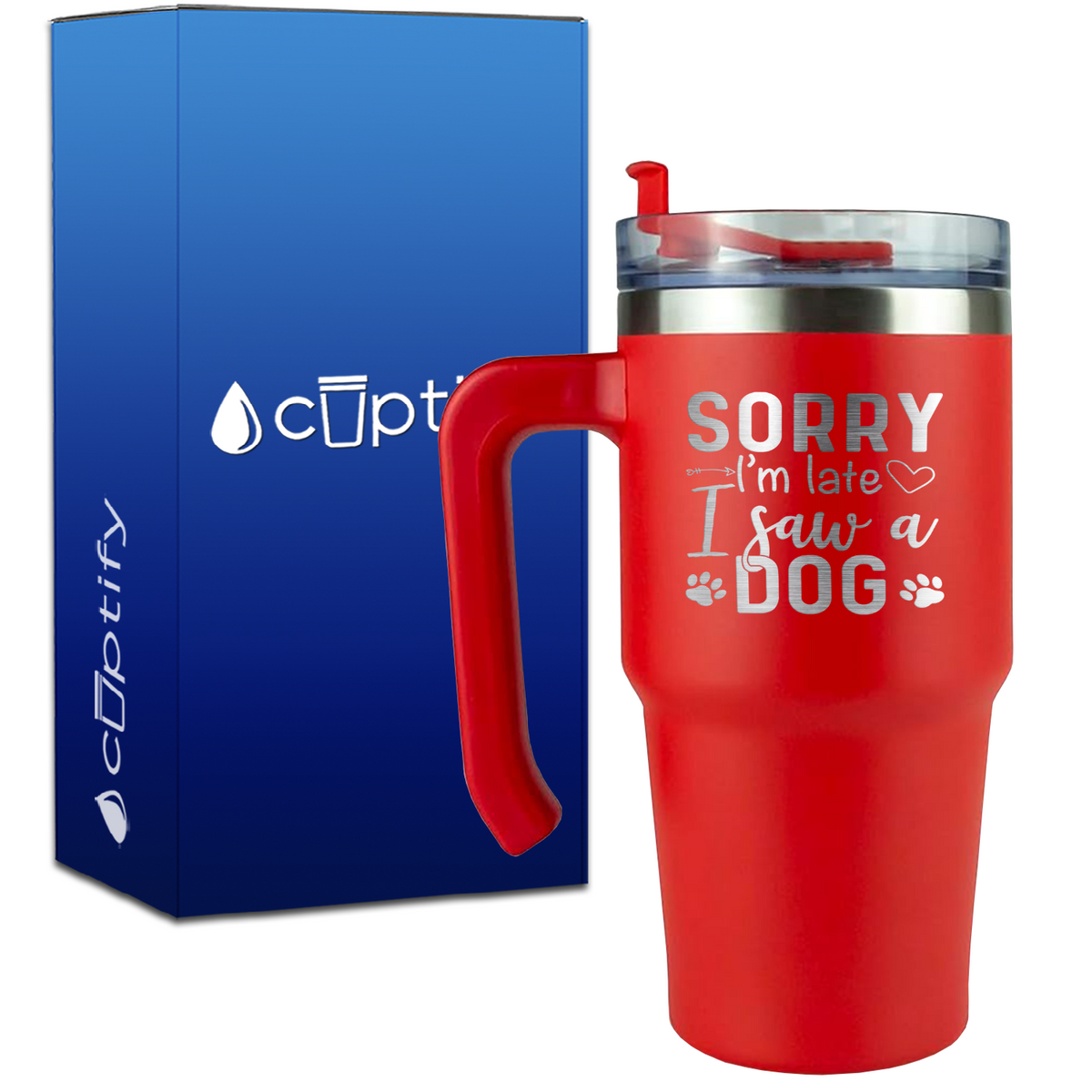 Sorry I'm Late I saw a Dog on 20oz Travel Mug
