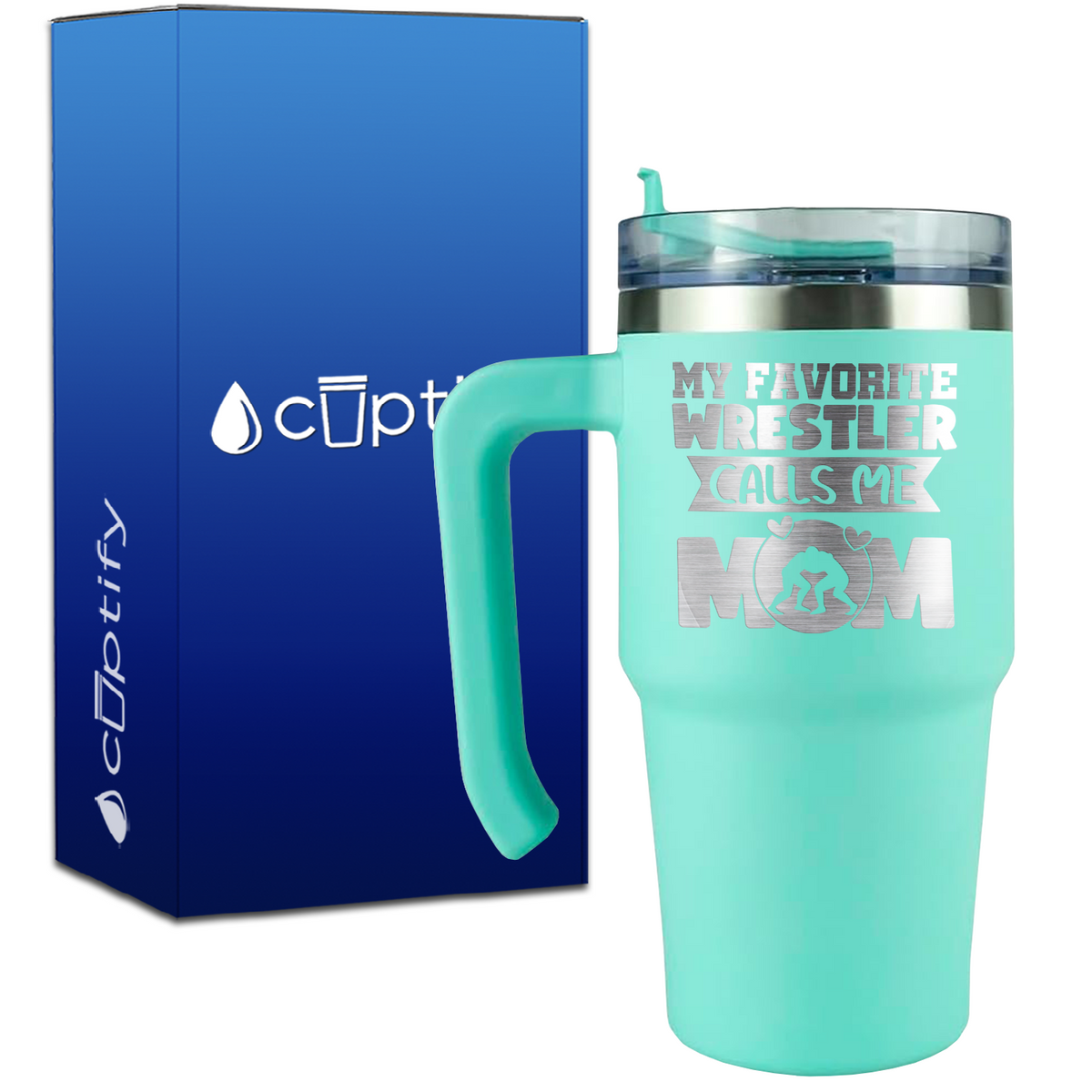 My Favorite Wrestler Calls Me Mom on 20oz Wrestling Travel Mug