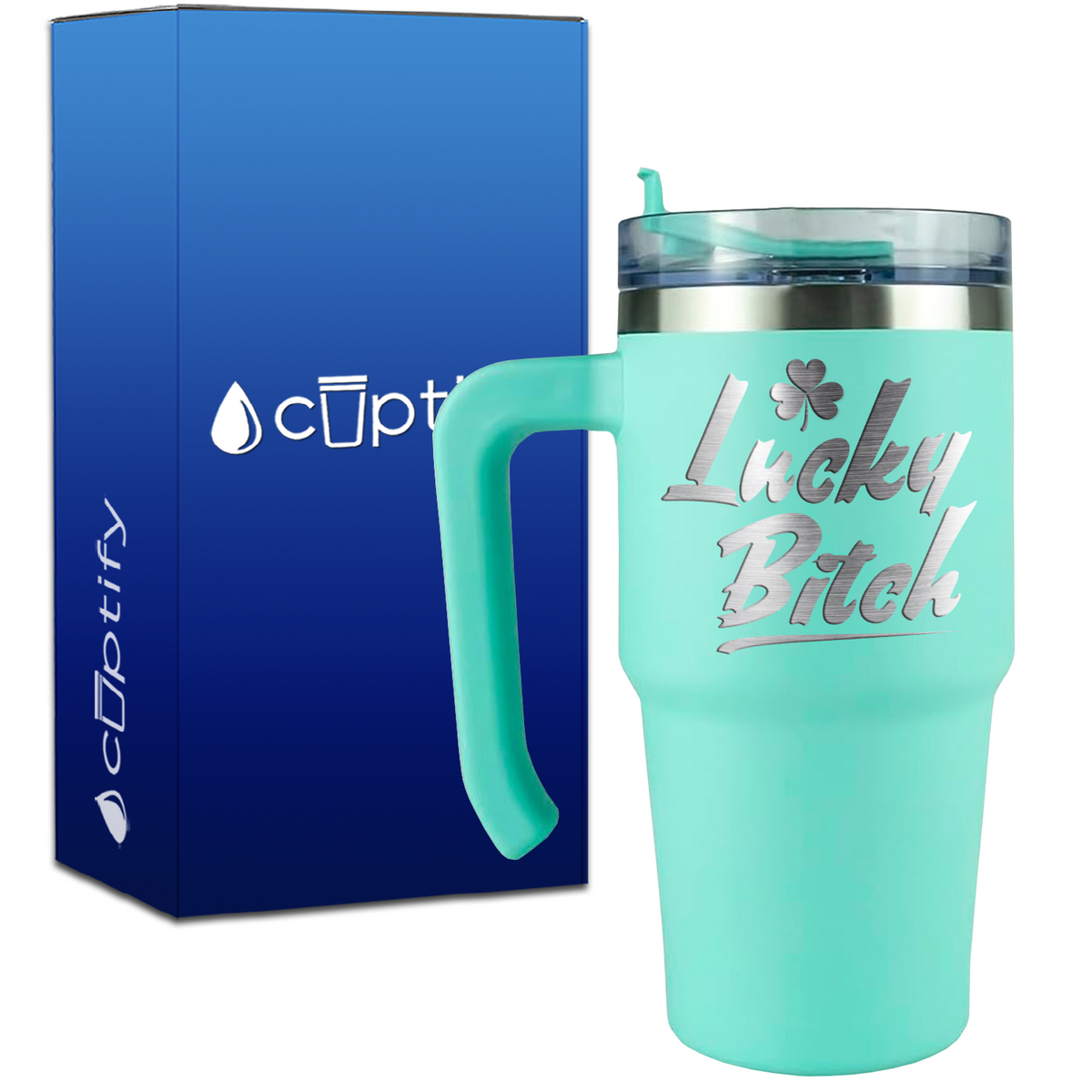 Lucky Bitch on 20oz Travel Mug