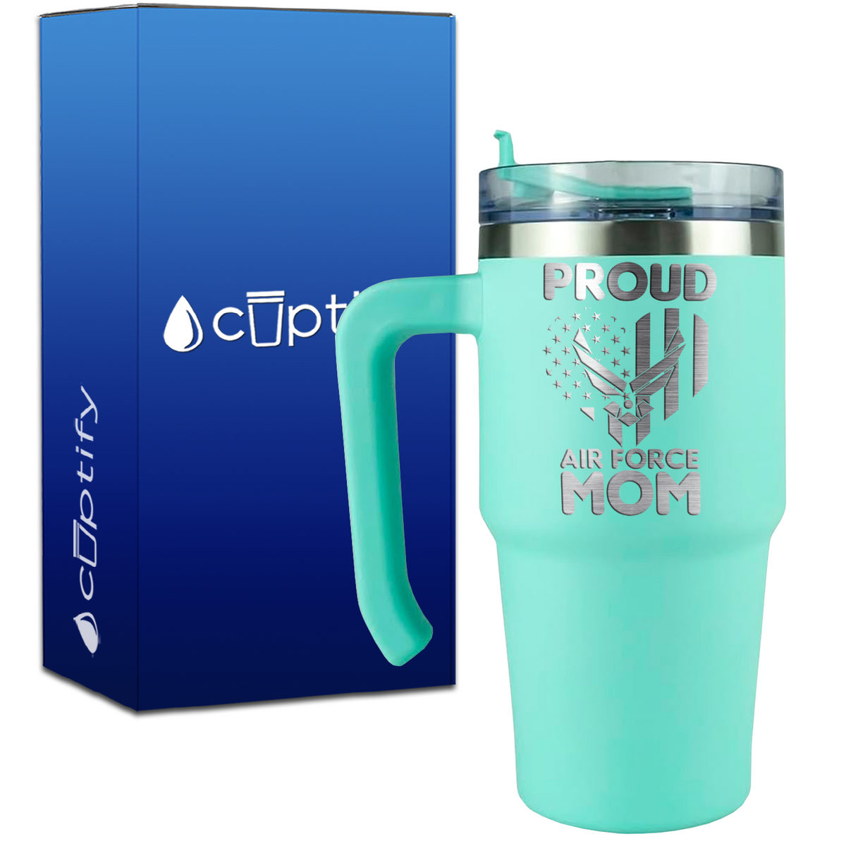 Proud Air Force Mom on 20oz Travel Mug