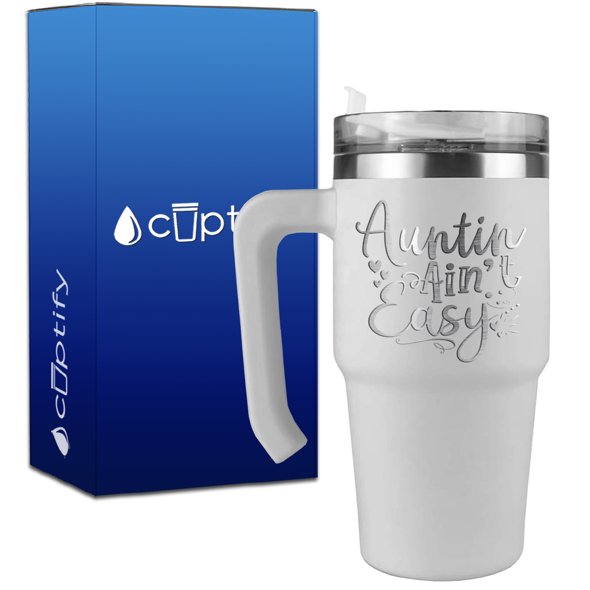 Auntin Ain't Easy on 20oz Aunt Travel Mug