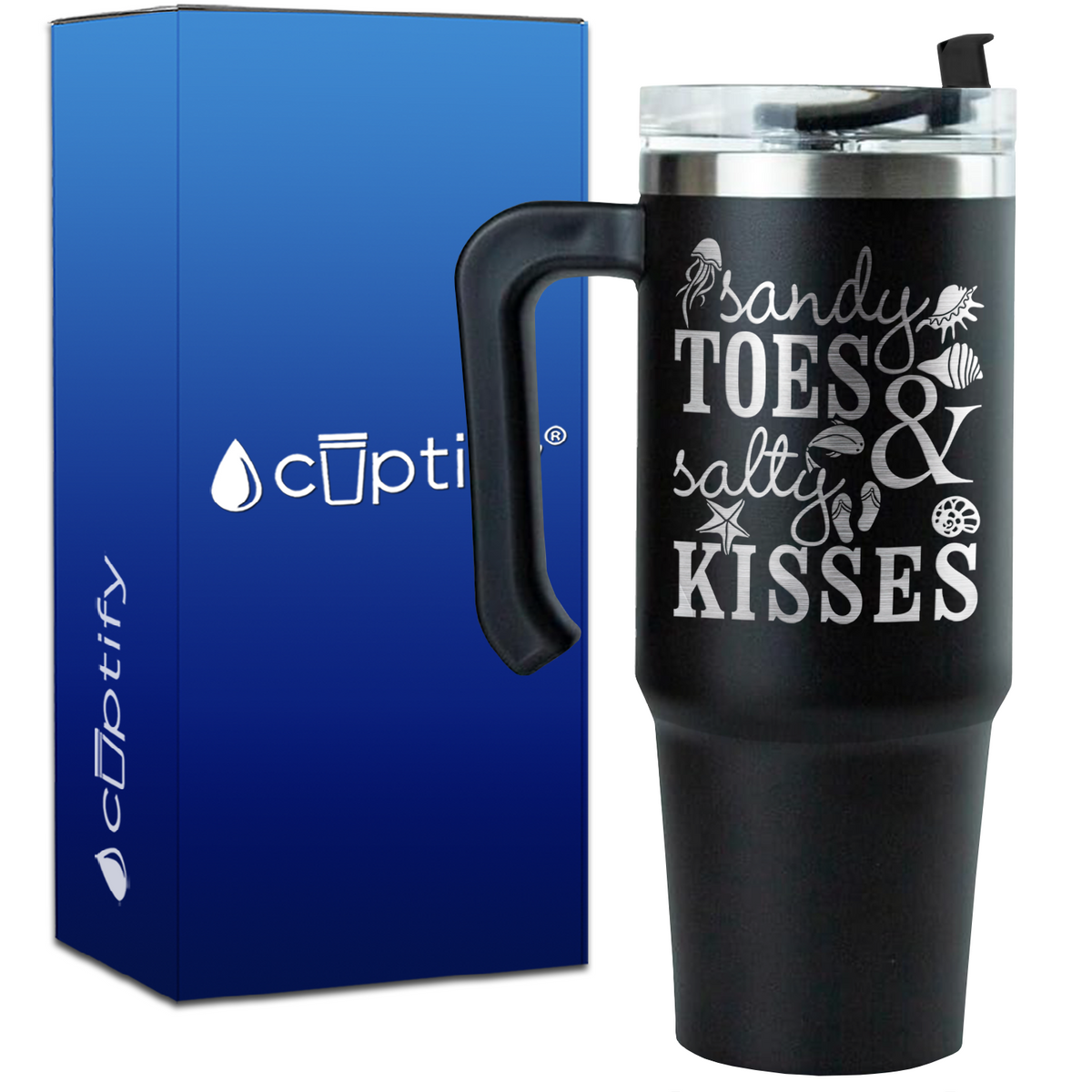 Sandy Toes and Salty Kisses on 30oz Beach Life Travel Mug