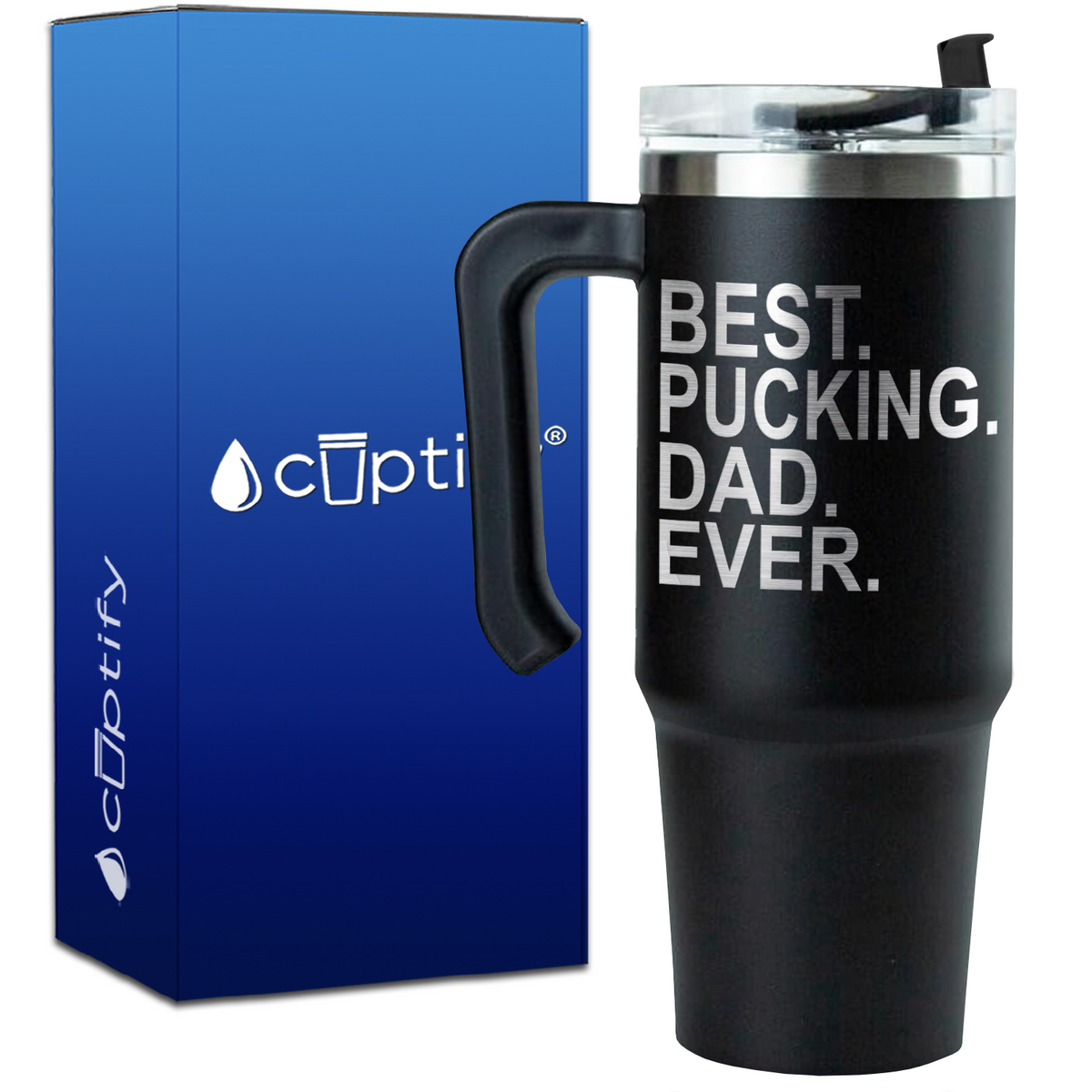 Best Pucking Dad Ever on 30oz Hockey Travel Mug