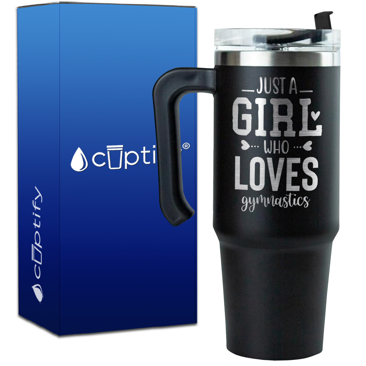 Just a Girl Who Loves Gymnastics Heart on 30oz Gymnastics Travel Mug