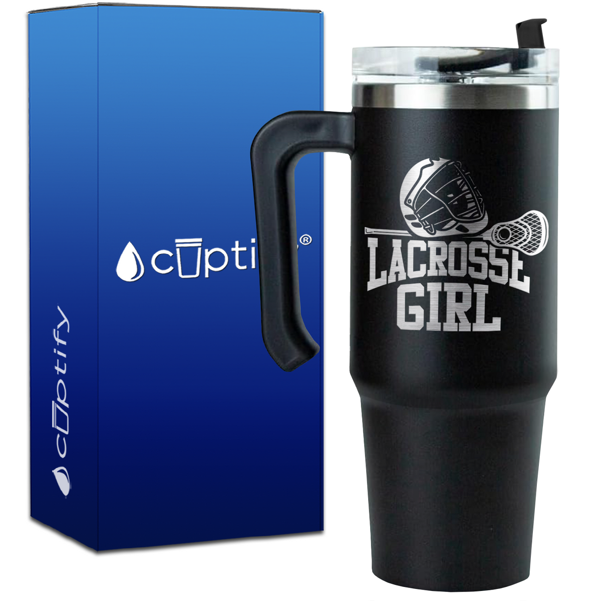 Lacrosse Girl on 30oz Lacrosse Travel Mug