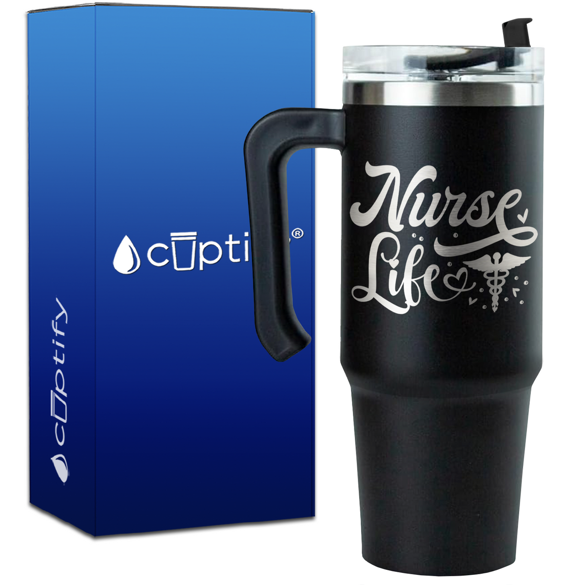 Nurse Life Caduceus on 30oz Nurse Travel Mug