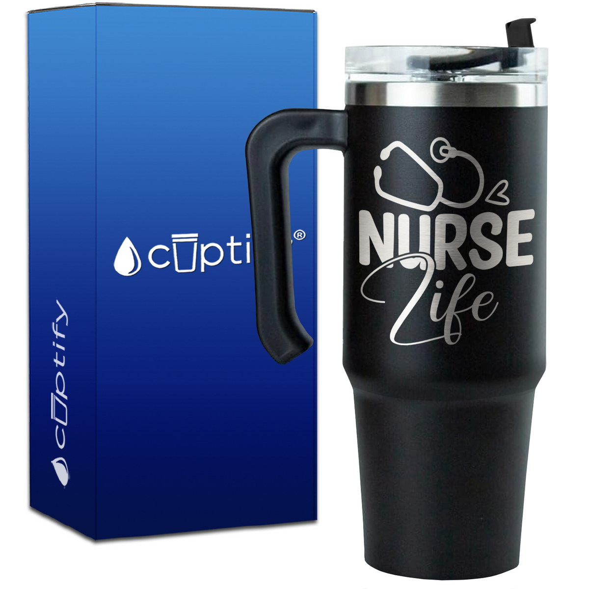 Nurse Life Stethoscope on 30oz Nurse Travel Mug