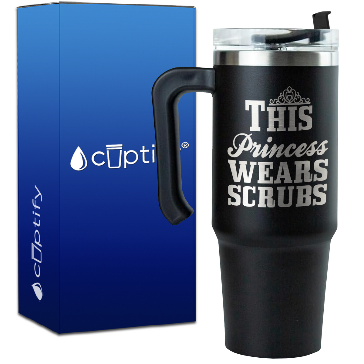 This Princess Wears Scrubs on 30oz Nurse Travel Mug
