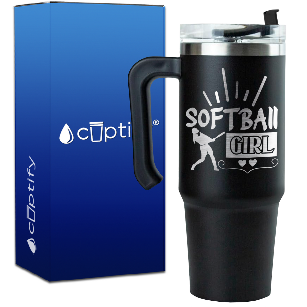 Softball Girl on 30oz Softball Travel Mug