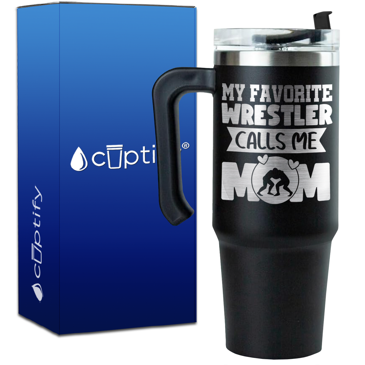 My Favorite Wrestler Calls Me Mom on 30oz Wrestling Travel Mug