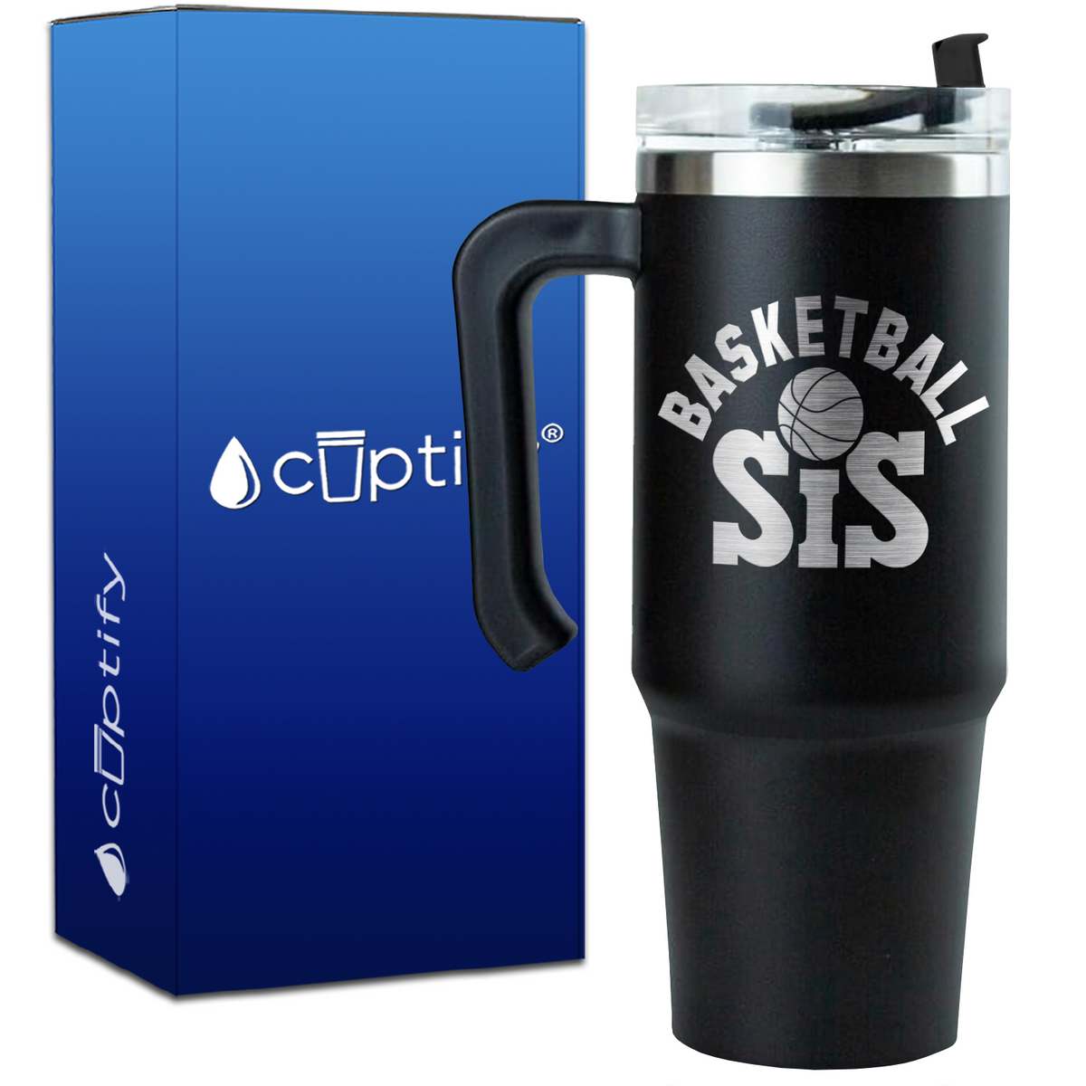 Basketball Sis on 30oz Basketball Travel Mug