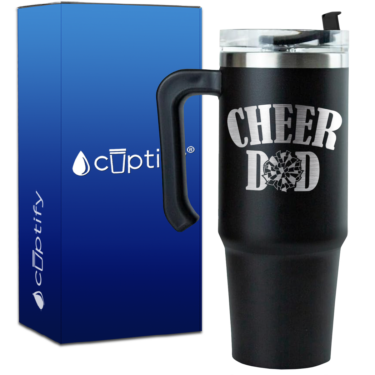 Cheer Dad Pom Pom on 30oz Cheer Travel Mug