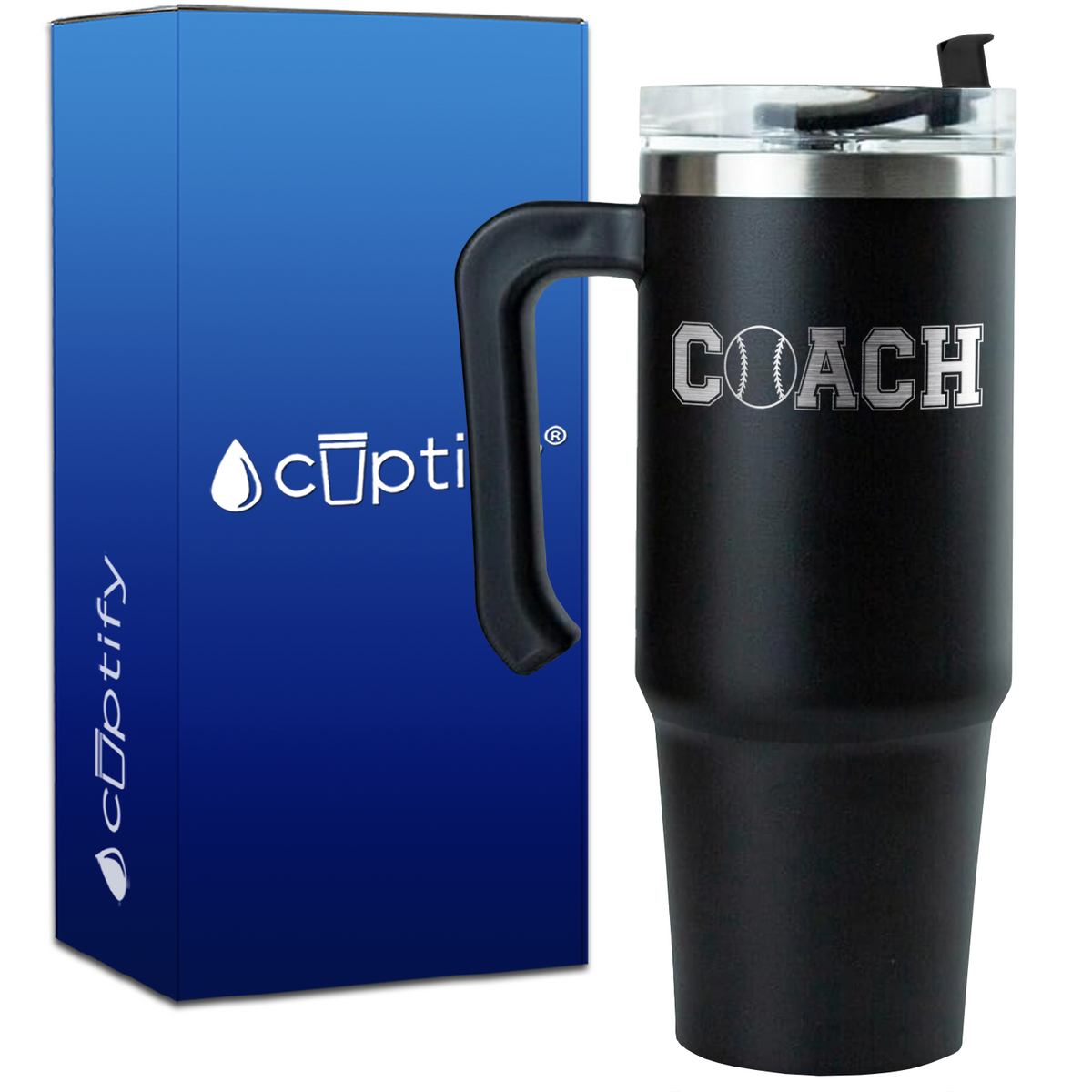 Coach Baseball on 30oz Coach Travel Mug