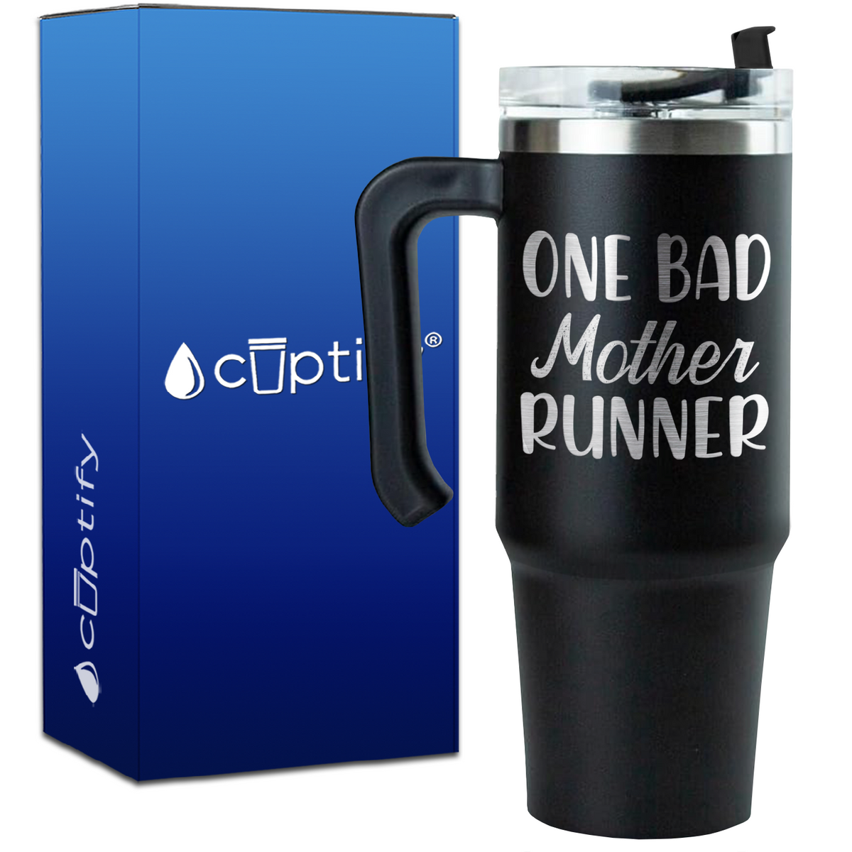 One Bad Mother Runner on 30oz Running Travel Mug
