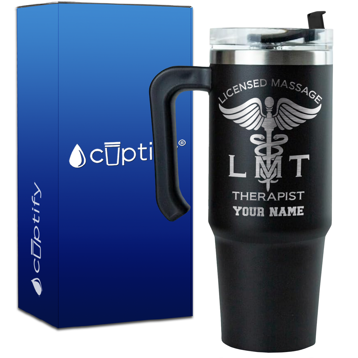 Personalized LMT Licensed Massage Therapist on 30oz Medical Travel Mug