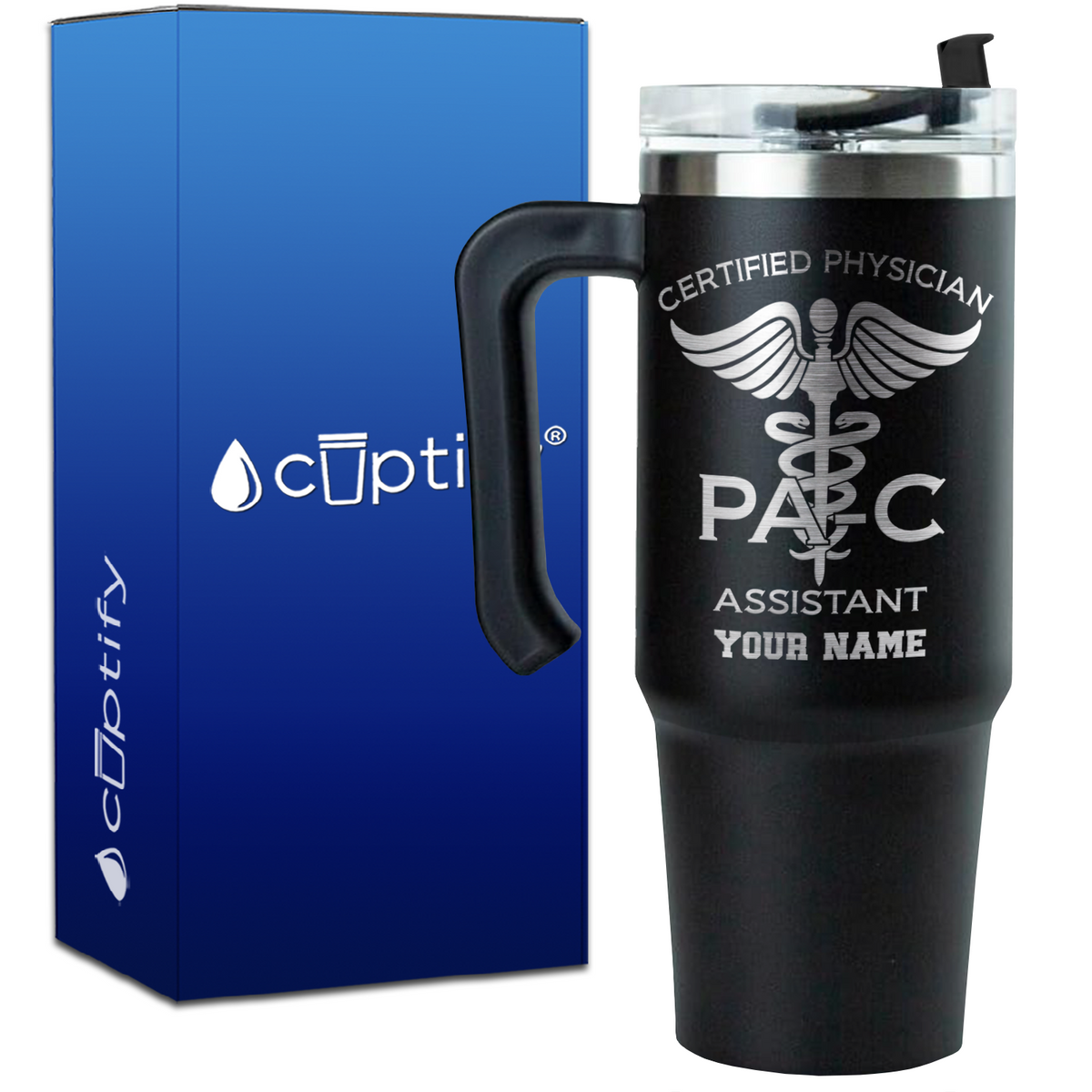 Personalized PA-C Certified Physician Assistant on 30oz Medical Travel Mug