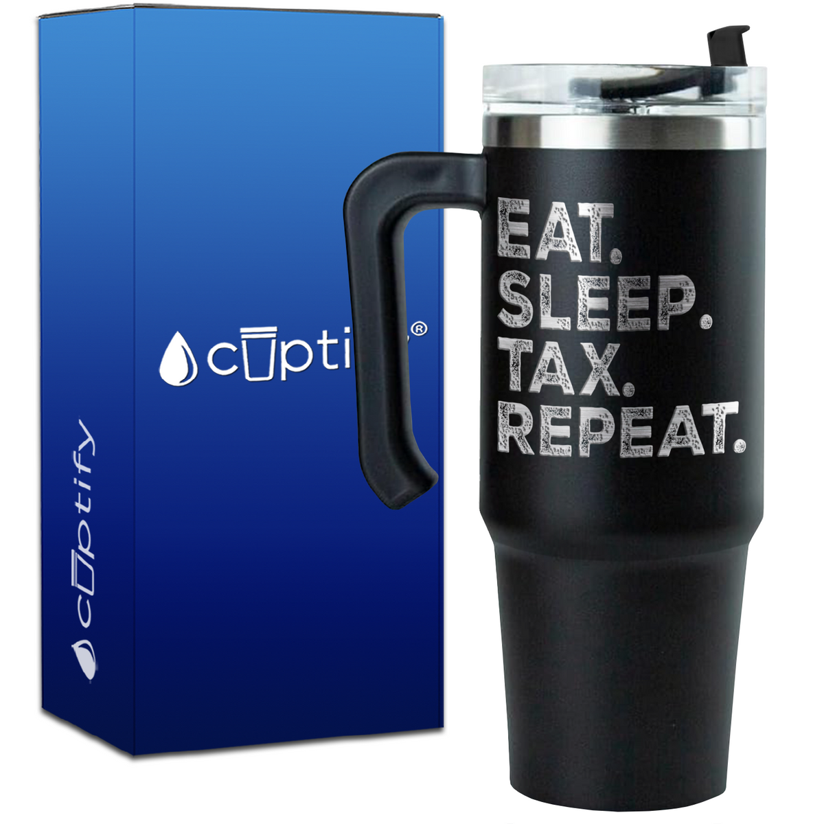 Eat Sleep Tax Repeat on 30oz Accountant Travel Mug