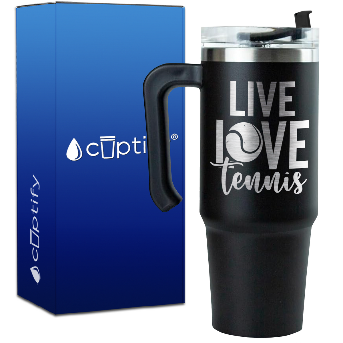 Live Love Tennis on 30oz Tennis Travel Mug