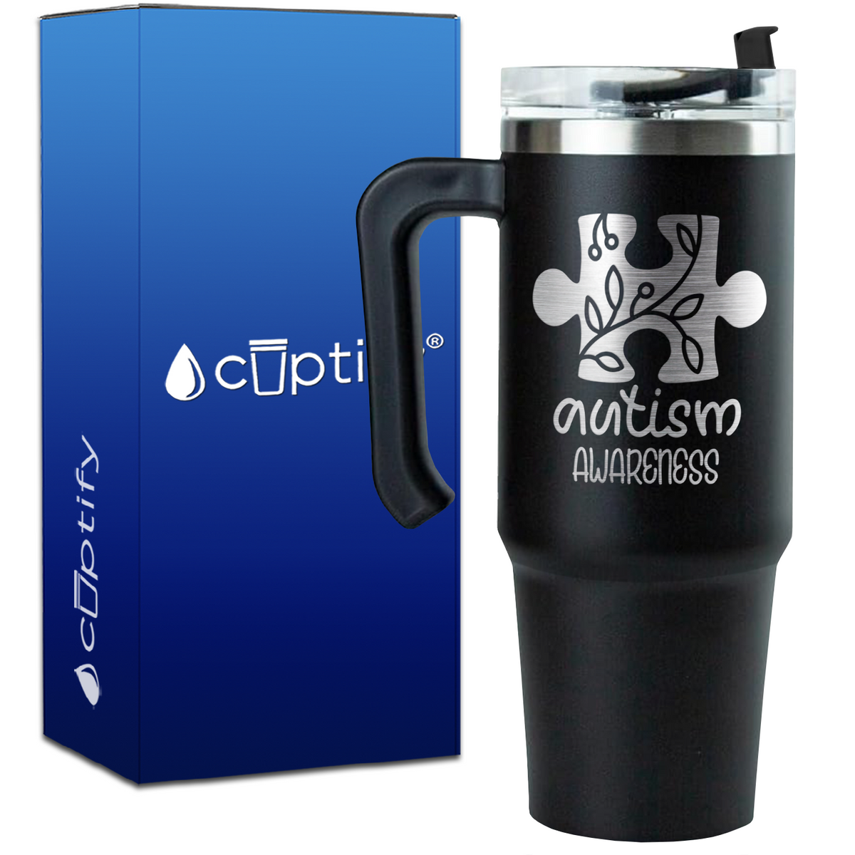 Autism Awareness Puzzle on 30oz Autism Travel Mug