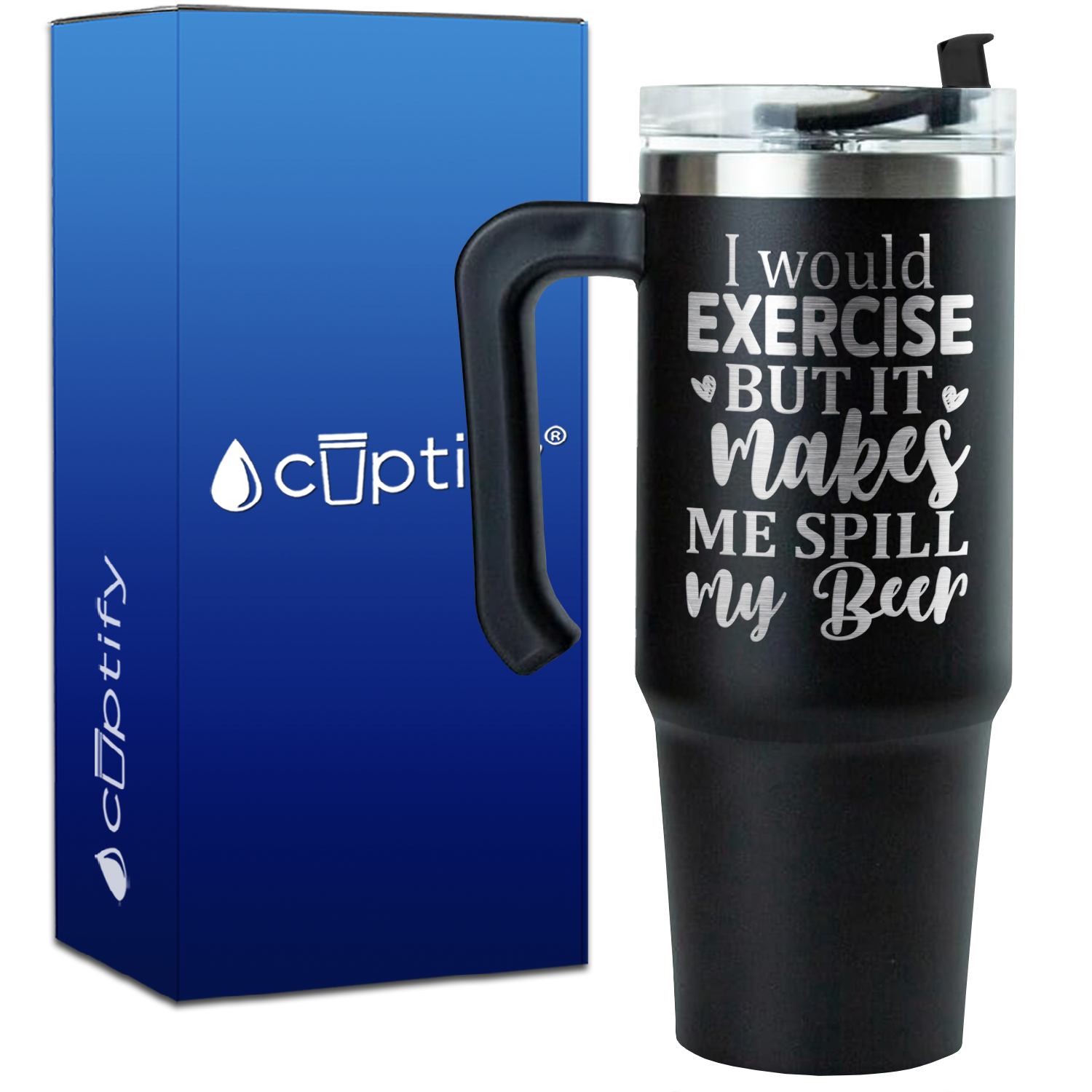 I Would Exercise But It Makes Me Spill My Beer on 30oz Beer Travel Mug