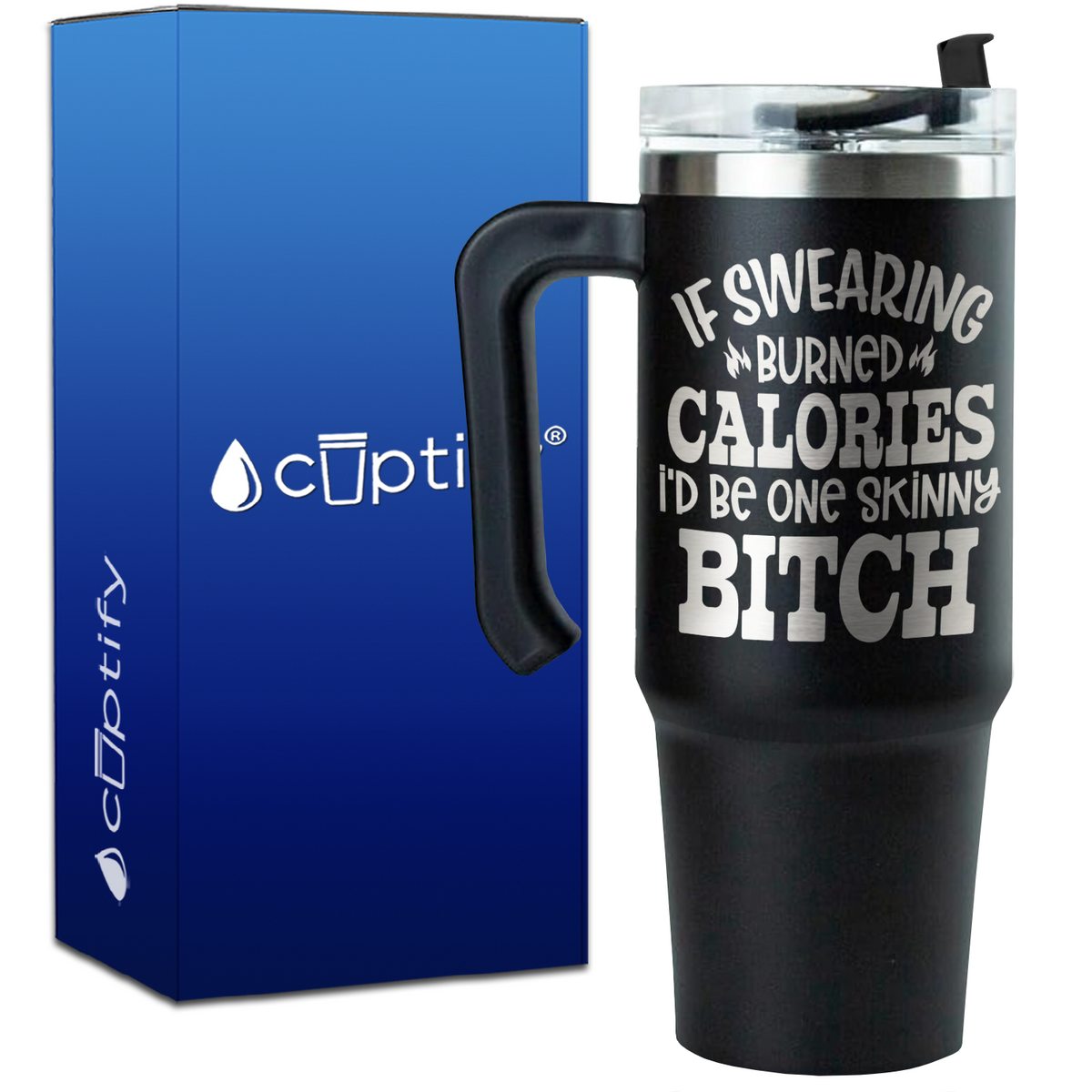 If Swearing Burned Calories on 30oz Funny Travel Mug