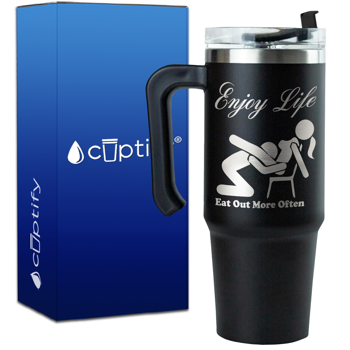 Enjoy Life Eat out More Often on 30oz Funny Travel Mug