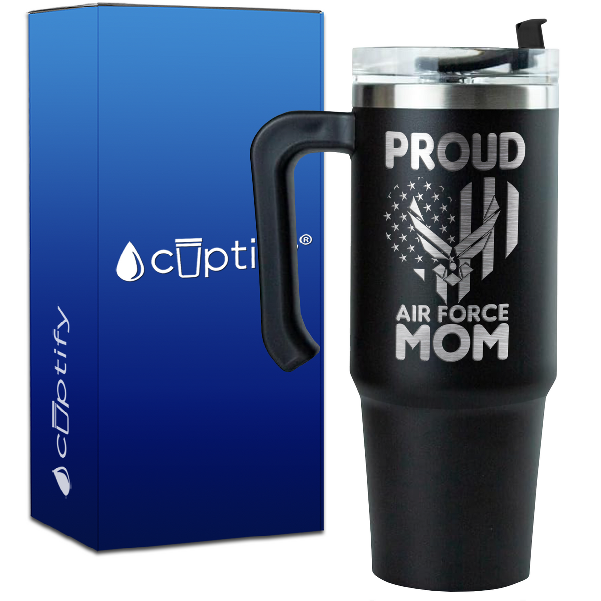 Proud Air Force Mom on 30oz Travel Mug