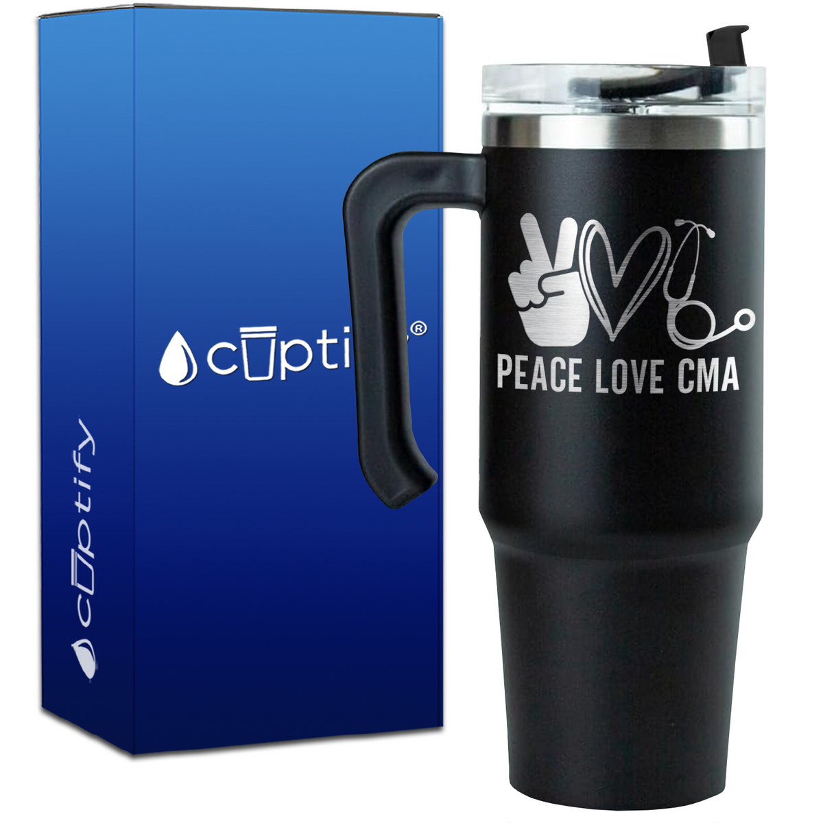 Peace Love CMA on 30oz CMA Travel Mug