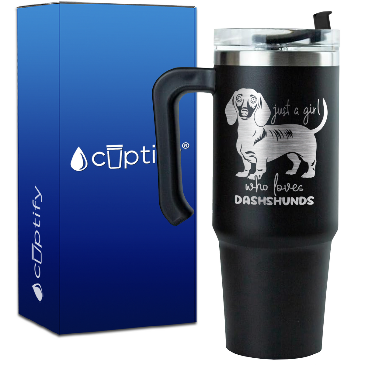 Just a Girl Who Loves Dashshunds on 30oz Travel Mug